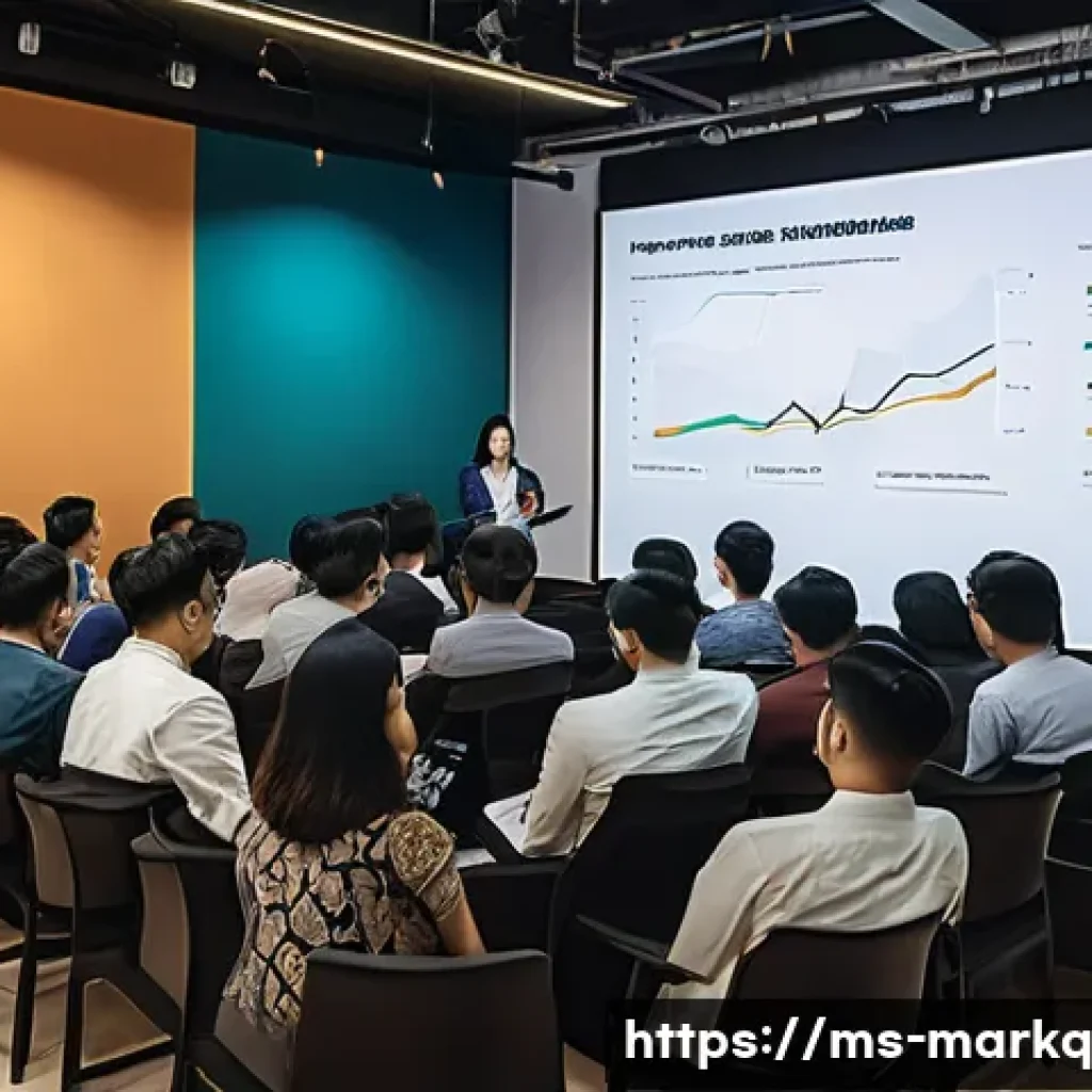 SEO 링크 빌딩 기초 원칙 - **Prompt:** A brightly lit co-working space in Kuala Lumpur, Malaysia, during a digital marketing se...