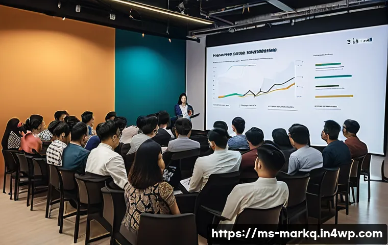 SEO 링크 빌딩 기초 원칙 - **Prompt:** A brightly lit co-working space in Kuala Lumpur, Malaysia, during a digital marketing se...