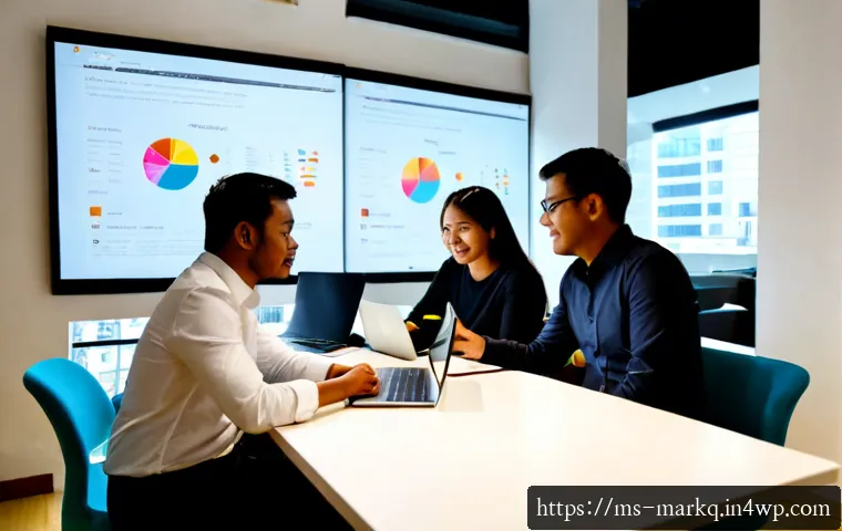 Home 17 온라인 마케팅 포럼 및 커뮤니티 활용 - Photorealistic modern coworking space in Kuala Lumpur, a diverse group of Malaysian entrepreneurs an...